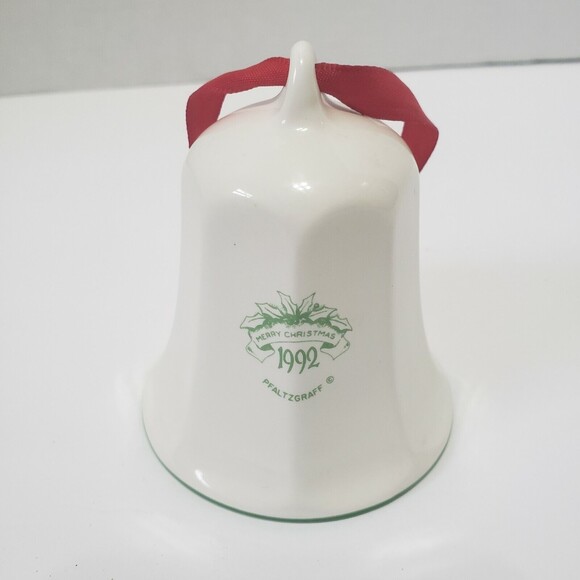 Pfaltzgraff Ornament Christmas Heritage Bell Hanging Porcelain Dated 1992 Vtg - Picture 2 of 7